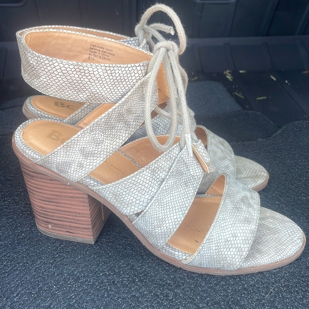 BC Born in California Vegan Snakeskin Heels Size 8.5